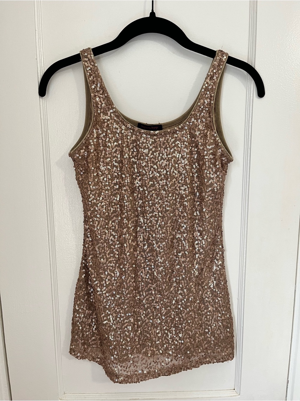 imaginary voyage Bronze Gold Sequin Tank Top